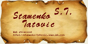 Stamenko Tatović vizit kartica